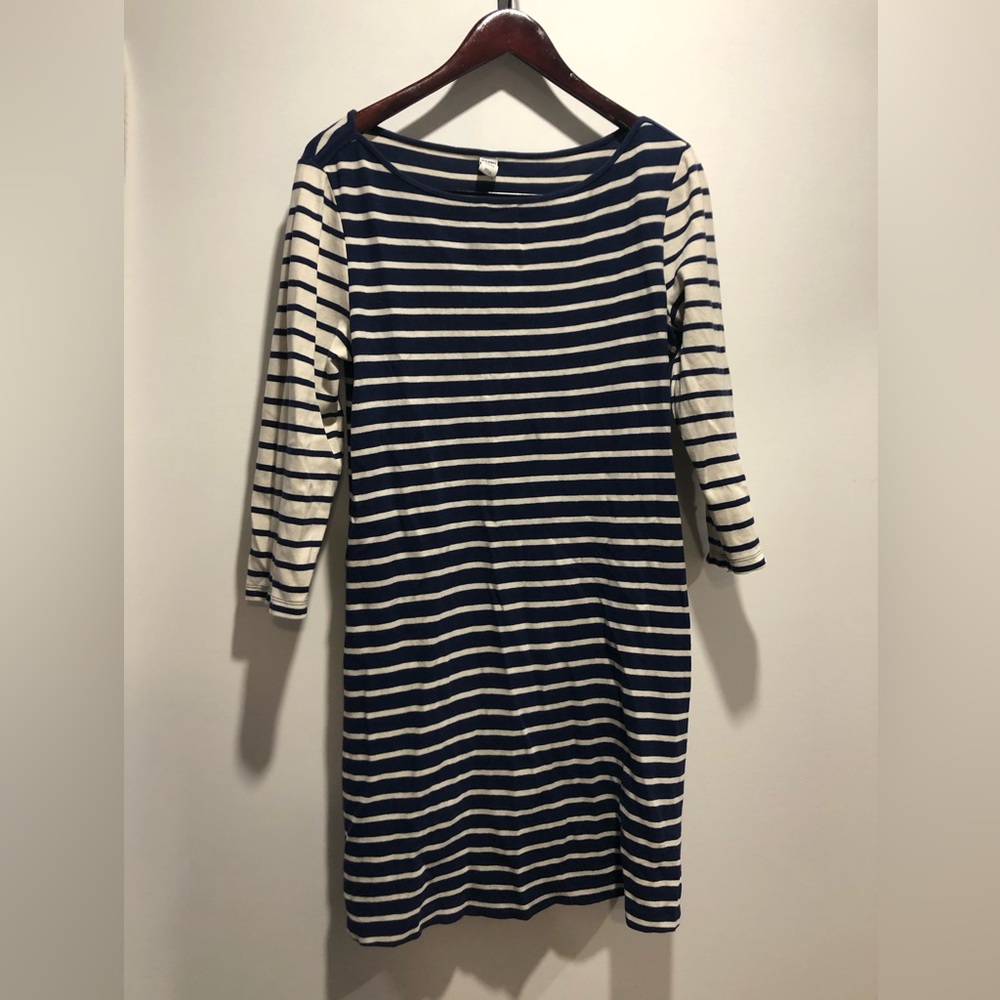 Navy and White Striped Dress